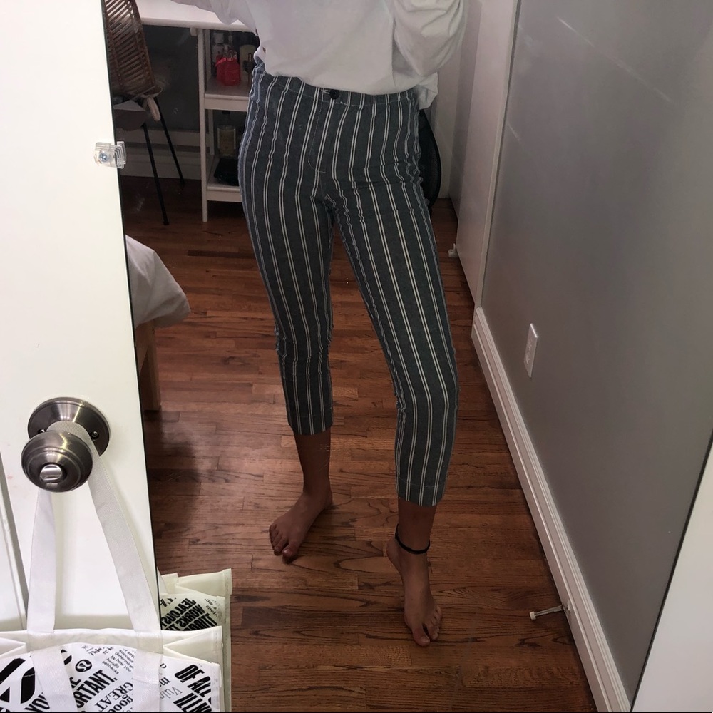 John galt blue and white striped pants!!